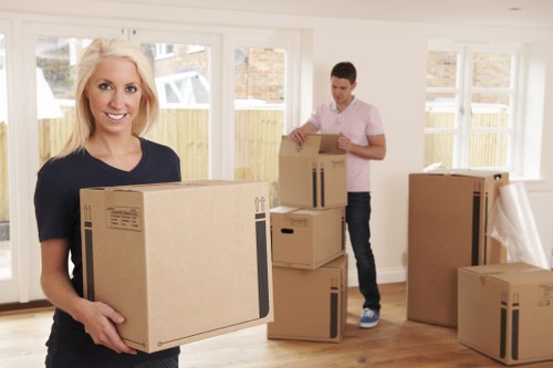 Student removals team loading boxes in Hornchurch