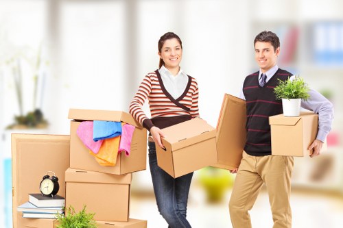 Office relocation items prepared for a Hornchurch removal service