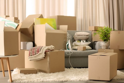 Household furniture being moved carefully by trained professionals