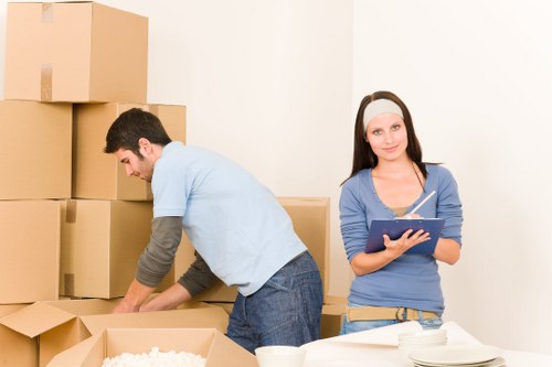 Packed moving boxes ready for removals in Hornchurch